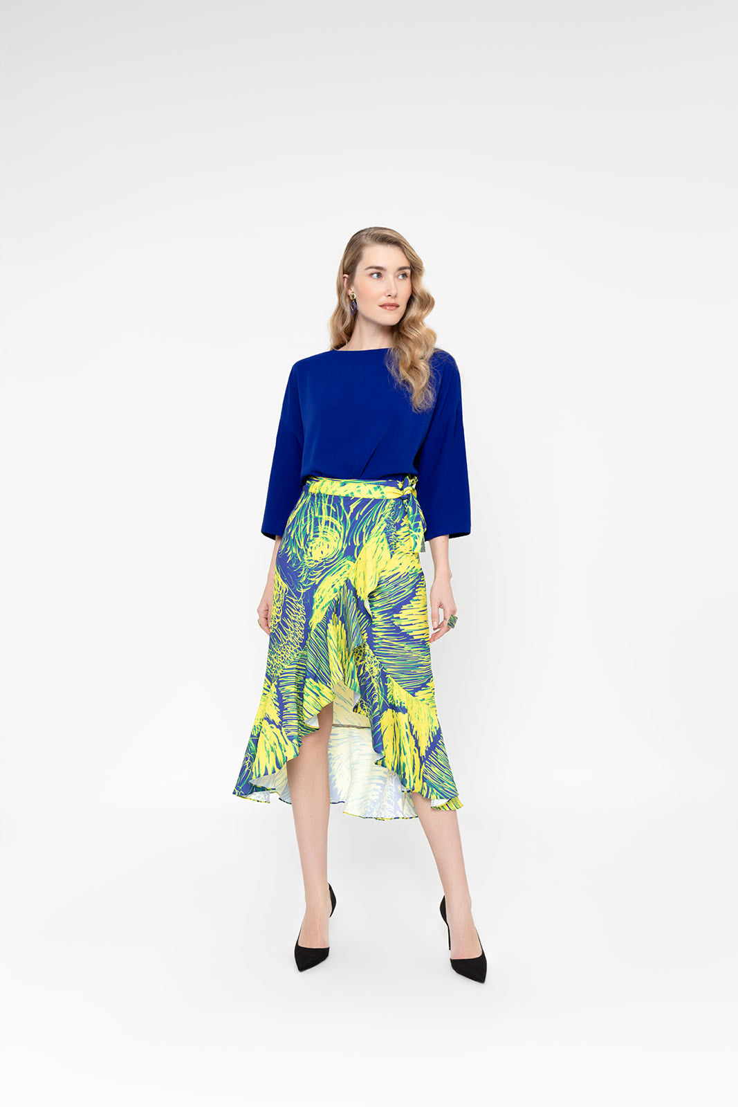 Jupe longue à volant