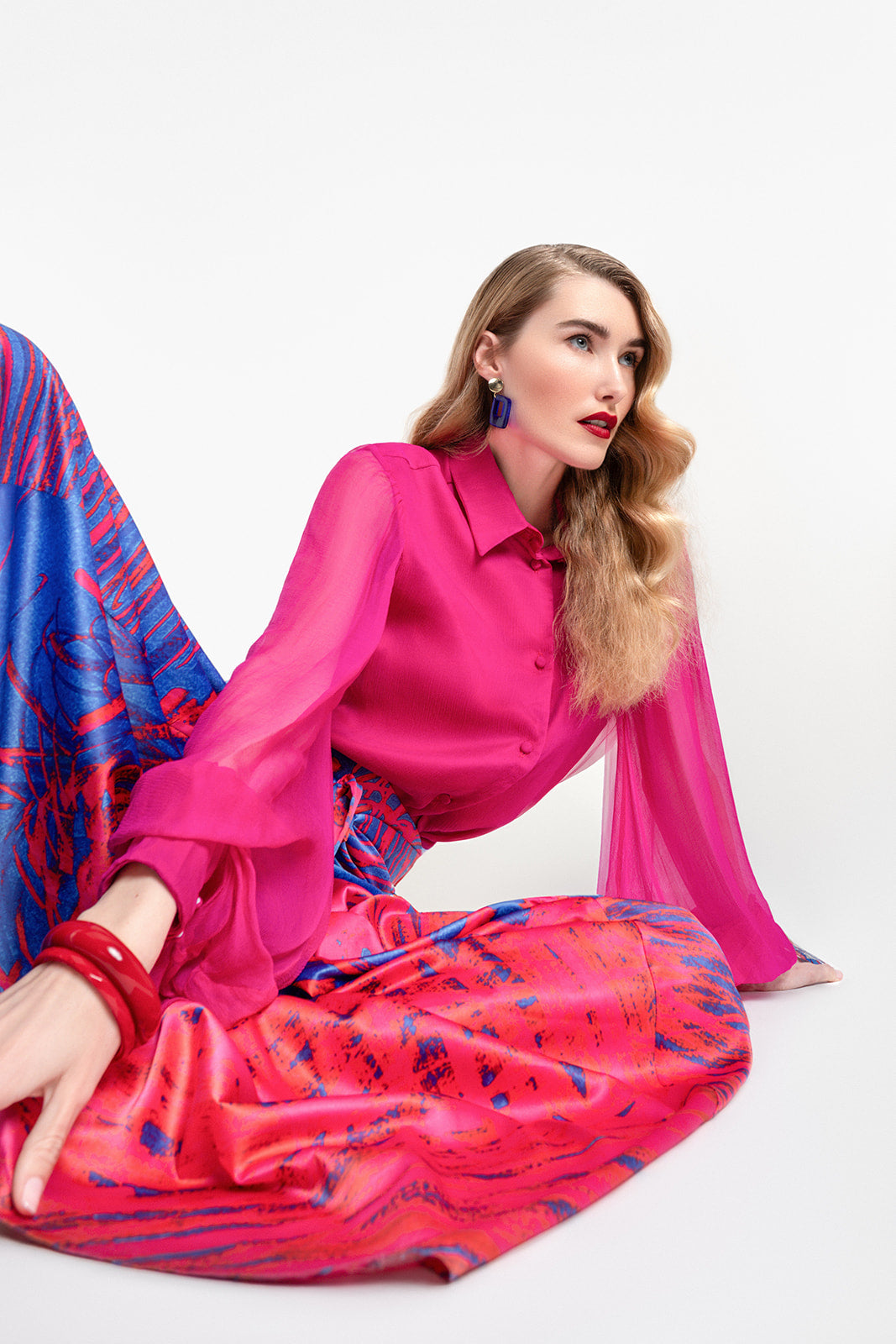 Pantalon large en soie